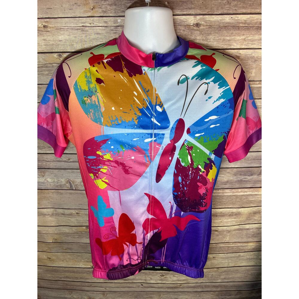 WEIMOSTAR Butterfly Cycling Jersey — Women's XL Short Sleeve